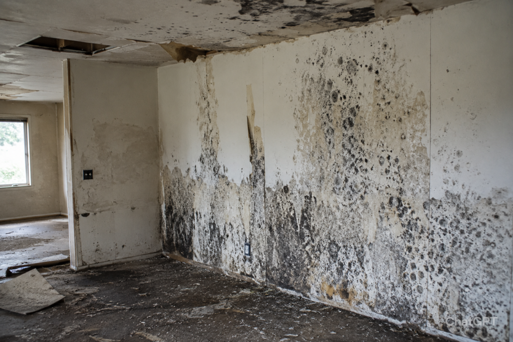 Mold growth before remediation